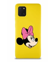 Samsung Galaxy A81 Soft Premier Kapak Minnie Mouse-A Tasarımlı Silikon Kılıf - Sarı (Şeffaf)