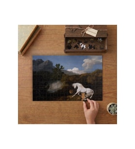 Beyaz At - Manzara - Orman Tasarımı 240 parça Ahşap Puzzle Ahşap Kutuda MP06002