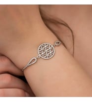 YAŞAM ÇİÇEĞİ 925 AYAR GÜMÜŞ BİLEKLİK (Karışık)