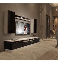 Decoraktiv Trendstyle 5220D Slm Tv Ünitesi Tv Sehpası - Beyaz Siyah (Siyah - Beyaz)