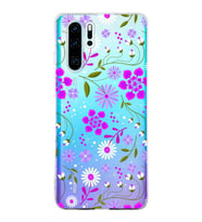 Huawei P30 Pro Uyumlu Kapak Flowers Tasarımlı Şeffaf Silikon Kılıf