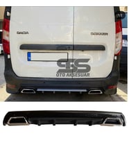 Dacia Dokker Difüzör Arka Tampon Eki 2 Egzoz Çıkışlı Siyah Lüx Tip