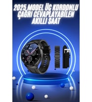 Mey İthalat® Akıllı Saat Yeni Nesil Üç Kordonlu Nabız Ölçer Çağrı Cevaplama