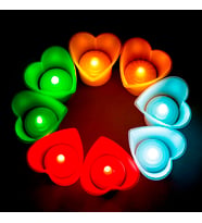HEART LED LİGHT MULTİ COLORS CANDLE 8 ADET KALPLİ LED IŞIKLI MUM KIRMIZI MUM YEŞİL MUM BEYAZ MUM SARI MUM