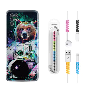 INFINIX Note 11 Pro Note 10 Hot 9 Play Kılıf Kablo Koruma Spiral Silikon Astronot Panda 1755