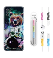 INFINIX Note 11 Pro Note 10 Hot 9 Play Kılıf Kablo Koruma Spiral Silikon Astronot Panda 1755