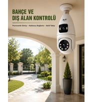 Mey İthalat® Wi-Fi Ampul Kamera Sistemi Gece Görüşlü Çift Lens