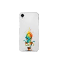 iPhone XR ile uyumlu Splash ahtapot tasarımlı şeffaf silikon kılıf