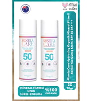 Minela Care Hydrating Organik Mineral Filtreli Renkli Yüksek Korumalı Yüz Güneş Kremi SPF50 2x70gr 