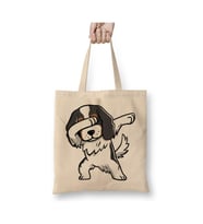 Dabbing Tricolor Cavalier King Charles Spaniel Dogs Bez Çanta Alışveriş Çantası Plaj Çantası (Beyaz)