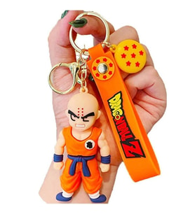 Anime Dragon Ball Z Ejderha Topu Krillin 3D Silikon Anahtarlık