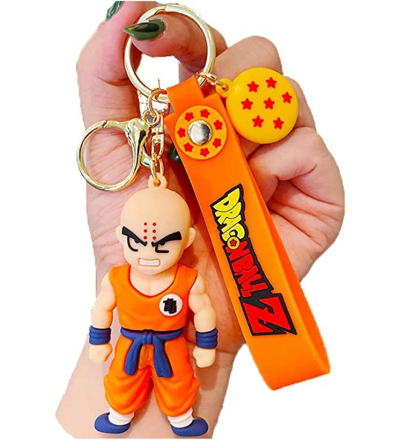 Anime Dragon Ball Z Ejderha Topu Krillin 3D Silikon Anahtarlık