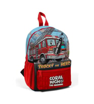 CORAL HIGH 33263 KIRMIZI MAVİ İTFAİYE DESENLİ İKİ BÖLMELİ MİNİ ANAOKULU YUVA SIRT ÇANTASI