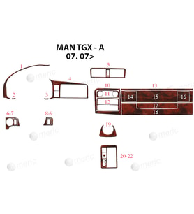 Meriç® Man TGX-TGS Ön Torpido Kaplama Maun 22 Parça 2007-› (Maun)