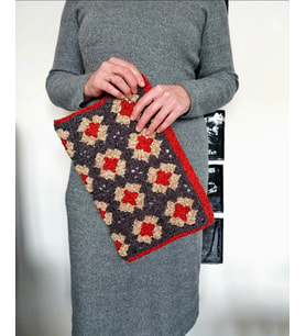 Tığ işi Süet Motifli Büyük El Çantası, Şık Büyük Davet Çantaları, Özel Günler İçin El Yapımı Hediyelikler, Kemzey Handmade