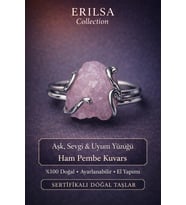 Sertifikalı Aşk Sevgi Uyum Enerji Yüzüğü – Ham Pembe Kuvars – Ayarlamalı (Çok Renkli)