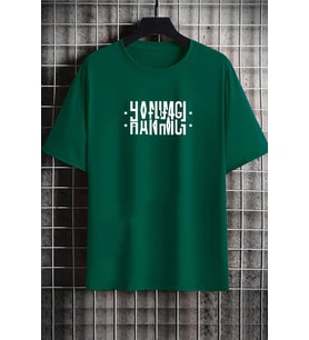 Unisex Hanımcı Baskılı T-shirt (Yeşil)