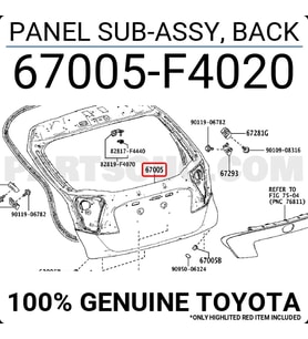 Toyota Chr Bagaj Kapağı 2015- (Oem No:  67005F4020)