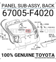 Toyota Chr Bagaj Kapağı 2015- (Oem No:  67005F4020)