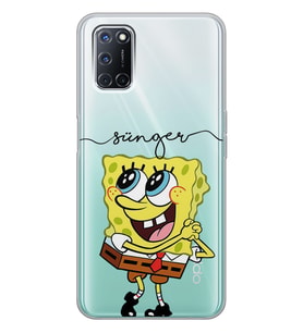 Oppo Sünger Bob Tasarımlı Şeffaf Telefon Kılıfı