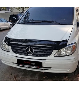 Mercedes Vito 2002-2014 Ön Kaput Koruyucu Rüzgarlığı Piano Black 3.2 mm Kalın Plastik
