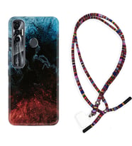 Tecno Spark 6 6 Go 8C 8 Pro 7 7 Pro Kılıf Boyun Asklı Rasta Silikon Red Blue Black Abstact 1386