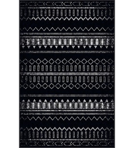 Eliana Home Baskılı, Yıkanabilir Kaymaz Taban Salon Halısı LNA0112-SD1172 100x150 cm (Siyah)