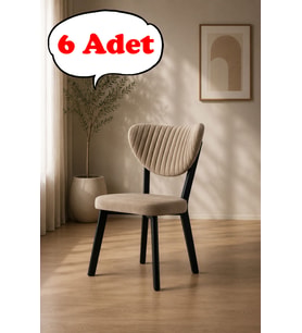 6 Adet Elma Sandalye Modern Kadife Kapitone Sırtlı Mutfak Yemek Odası Balkon Kafe Sandalyesi 85 Cm