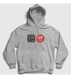 Presmono Unisex Gri Evil Square Oyun Red Ball Kapüşonlu Sweatshirt 358252tt (Gri)
