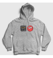 Presmono Unisex Gri Evil Square Oyun Red Ball Kapüşonlu Sweatshirt 358252tt (Gri)