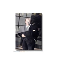 Dikey Cam Tablo Salon Duvar Tablosu Dikey Cam Ataturk Klasik Renkli Yeni Ev Hediyesi Ofis Tablosu