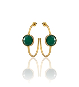 Kadir Jewellery 22 Ayar Altın Kaplama Kadın Taşlı Küpe -El İşçiliği Ve Hipoalerjenik Küpe