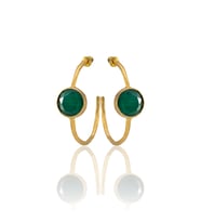 Kadir Jewellery 22 Ayar Altın Kaplama Kadın Taşlı Küpe -El İşçiliği Ve Hipoalerjenik Küpe
