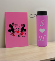 BK Gift Sevgiliye Özel İsimli Pembe Defter ve Cam Matara Hediye Seti-5, Sevgiliye Hediye, Sevgililer Günü, Yeni İş Hediyesi