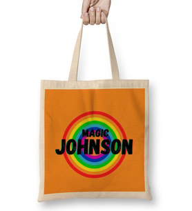 Magic Johnson - Basketball gifts Vintage Retro Rainbow Quotes For BOYS AND Dad Bez Çanta Uzun Saplı