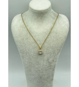 Çelik Gold Tek Taş Kolye - 25-ctr192