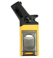 Cohiba Tek Torch Pürmüz Dahili S-V Cut & İğneli Sarı Siyah Metal Puro Çakmağı