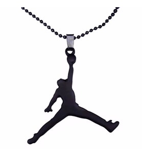 Mat Siyah Erkek Slam Dunk NBA Air Jordan Kolye