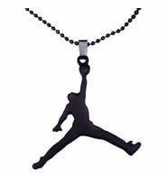 Mat Siyah Erkek Slam Dunk NBA Air Jordan Kolye