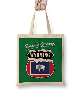 Seasons Greetings Wyoming Christmas Bez Çanta Uzun Saplı