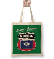 Seasons Greetings Wyoming Christmas Bez Çanta Uzun Saplı