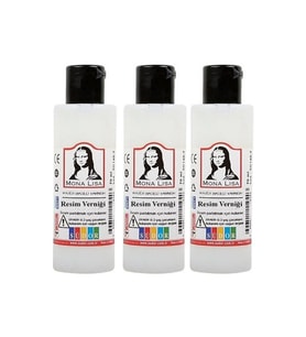 Resim Verniği 70 ml Su Bazlı 3 Adet Resim Parlatıcı Vernik 70 ml Hobi Sanat Elişi Akrilik Guaj Boya (Beyaz)