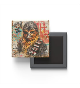 Chewbacca - Baskılı Buzdolap Magneti Kare - 9x9 cm