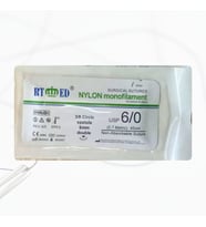 MikroTurCU Tekli Dikiş İğne İplik 6/0 Ters Keskin 3/8 Spatula 6mm 45cm 0.7metric Çift İğne Mikrocerrahi Eğitim Materyali