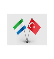 Sierra Leone ve Türk Bayrağı İkili Saten Masa Bayrağı Takımı