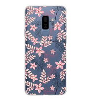 Samsung Galaxy S9 Plus Kapak Floral Kırmızı Tasarımlı Şeffaf Silikon Kılıf