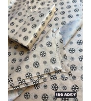 Kar Tanesi Desenli Pelur Kağıt , Yılbaşı Hediye Paketi, Pelur Kağıdı, Yeni Yıl Paketleme 100 Adet-KRTNSİ100 (Renksiz)