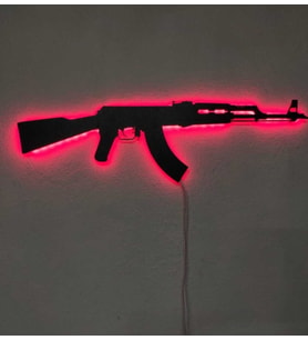Led Işıklı Tablo Dekoratif Silah Duvar Süsü Dekorasyon