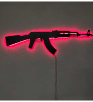 Led Işıklı Tablo Dekoratif Silah Duvar Süsü Dekorasyon