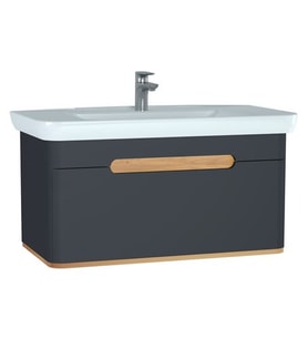 VitrA Sento Lavabo Dolabı 100 cm Tek Çekmeceli Mat Antrasit 60820